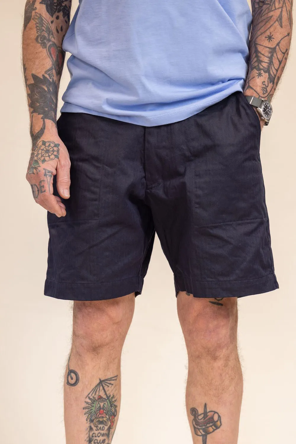 Navy Fatigue Shorts