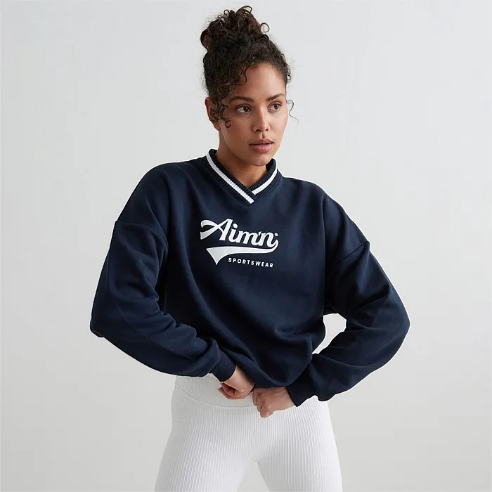 Navy V-Neck Sweatshirt for Navy Pitch - Shop at Stirling Sports