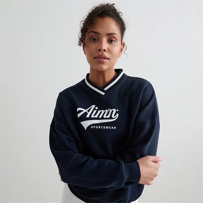 Navy V-Neck Sweatshirt for Navy Pitch - Shop at Stirling Sports