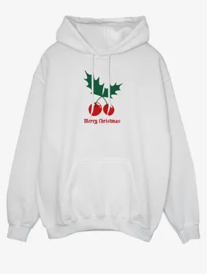 NW2 Christmas Holly Cherries Women's White Hoodie - Sweatshirts & Hoodies | George at ASDA