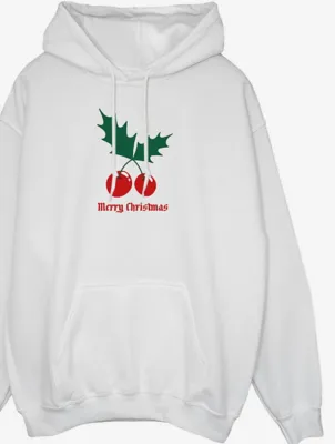 NW2 Christmas Holly Cherries Women's White Hoodie - Sweatshirts & Hoodies | George at ASDA