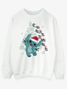 George at ASDA White Mens Christmas Sweatshirt - Lilo & Stitch Theme