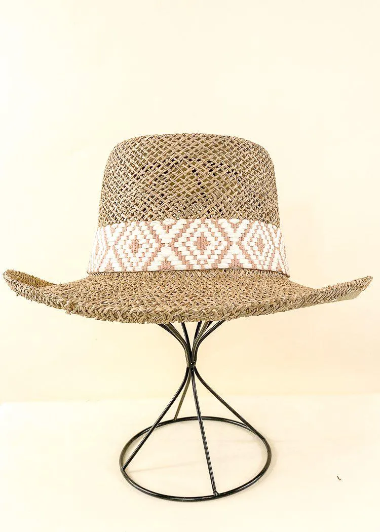 Natural Seagrass Gambler Hat - Olive & Pique Dory