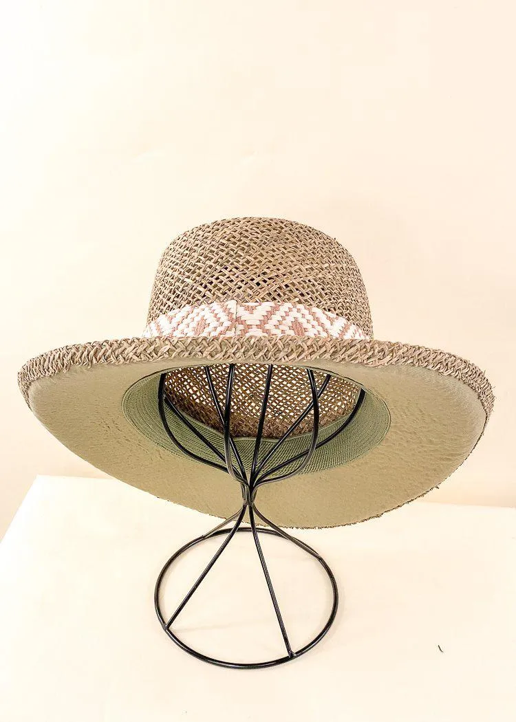 Natural Seagrass Gambler Hat - Olive & Pique Dory