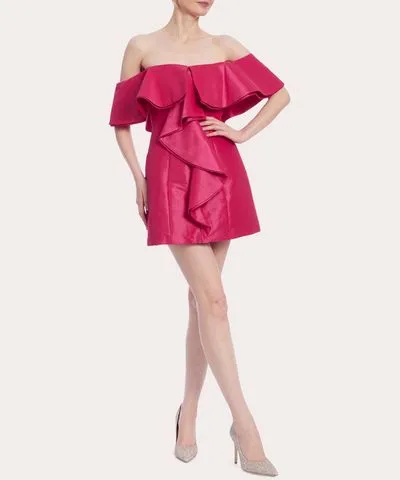 Fashionable One33 Social Blakely Ruffled Taffeta Off-the-Shoulder Mini Dress