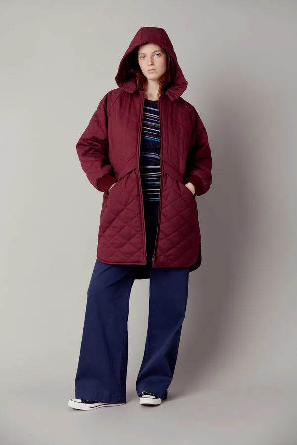 Organic Cotton Wine Red Coat DANIELLA