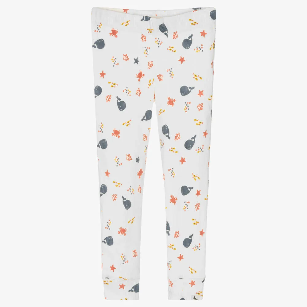 Organic White Cotton Leggings