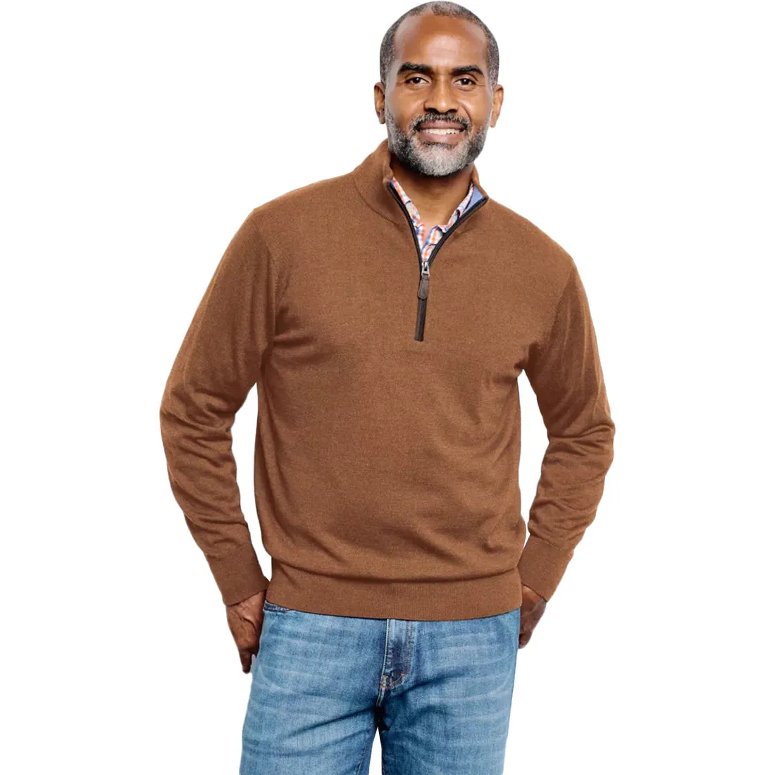 Stylish Orvis Merino Wool Quarter Zip Sweater 2.0 - Men's