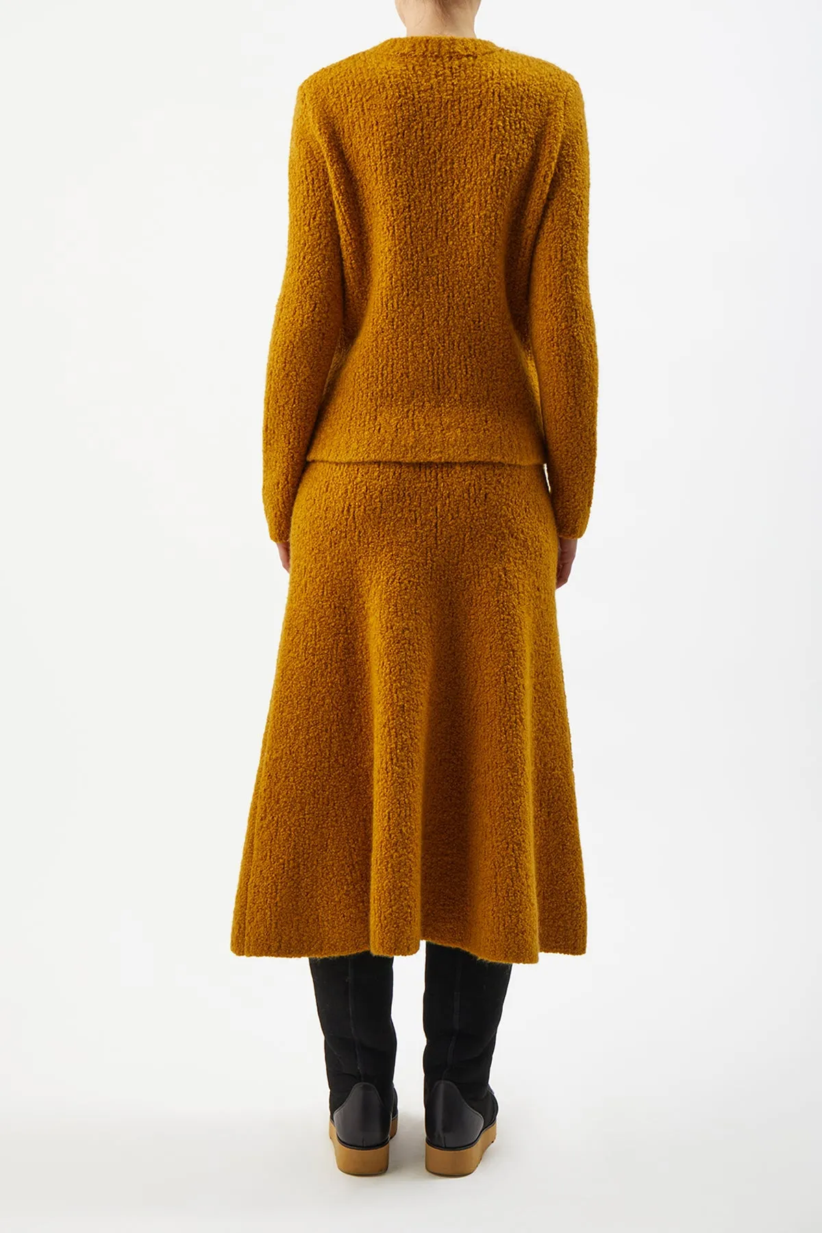 Pablo Saffron Cashmere Boucle Knit Skirt