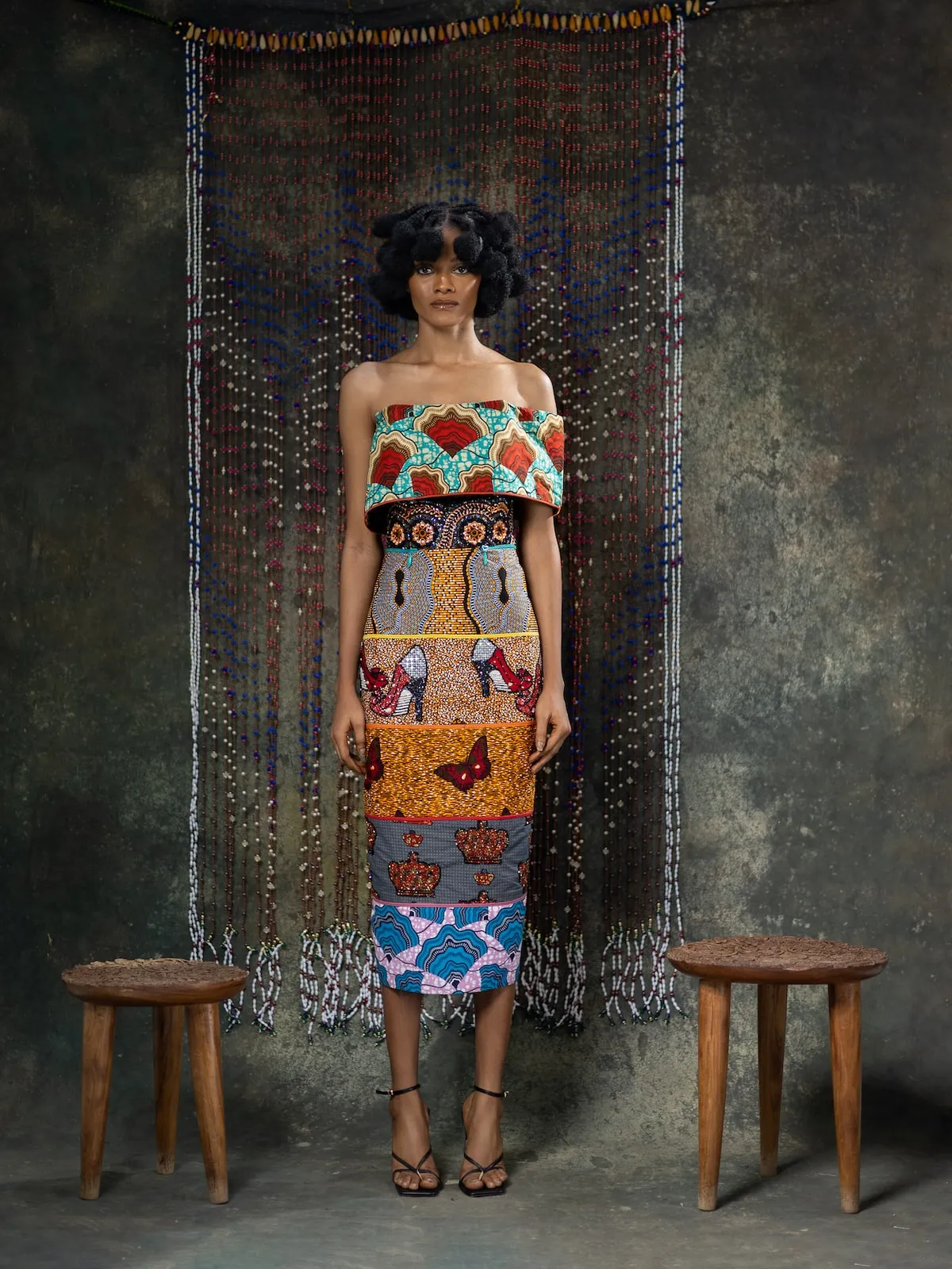 Ankara Print Paneled Dress