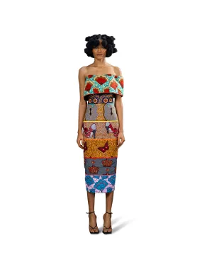 Ankara Print Paneled Dress