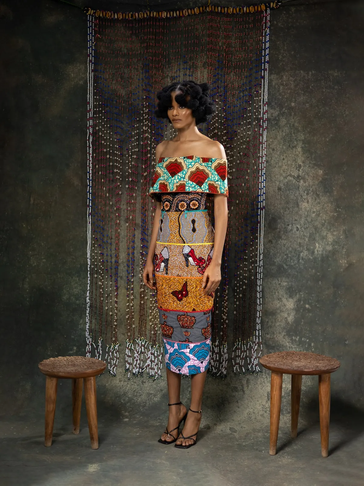 Ankara Print Paneled Dress