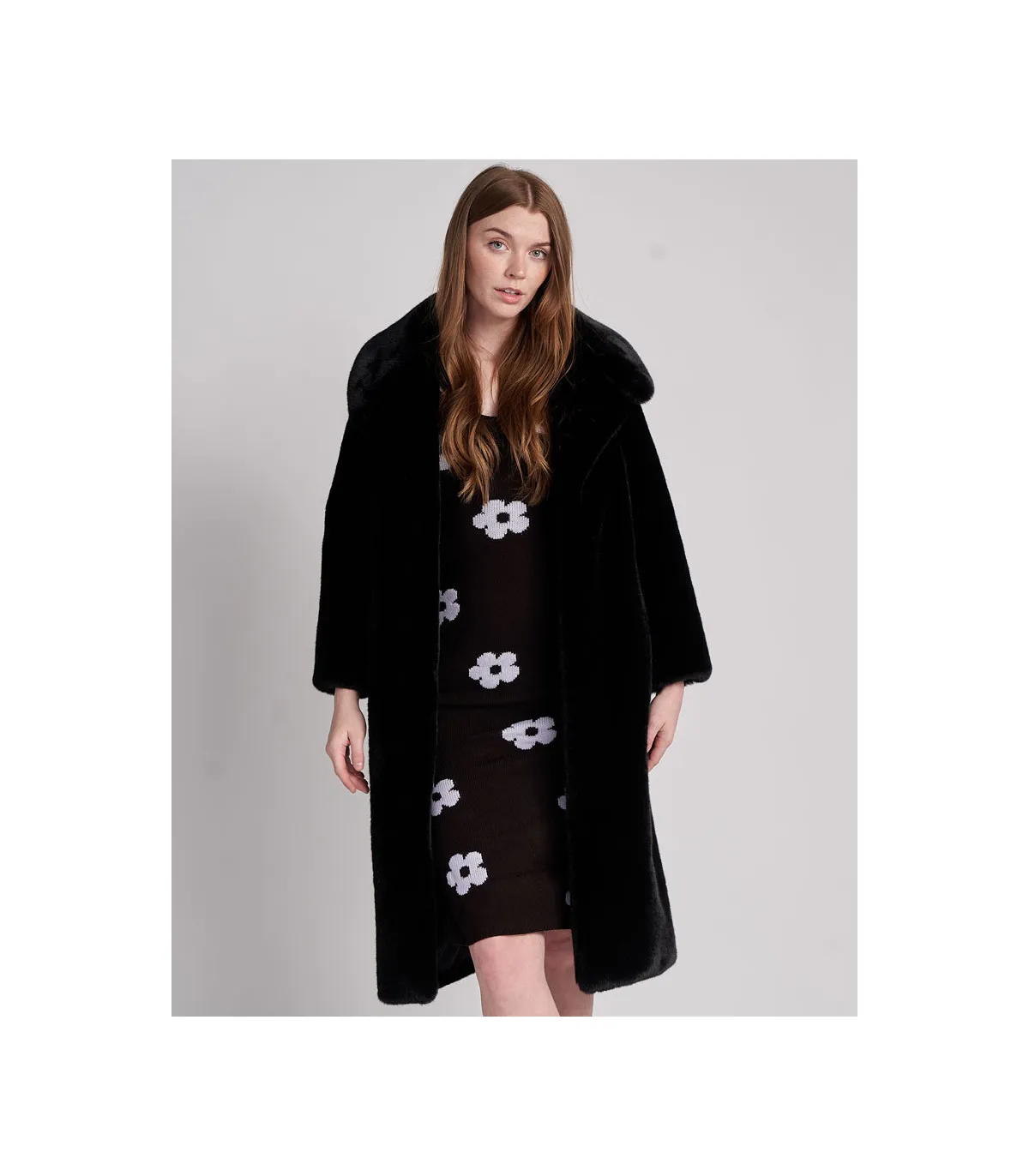 Paris Faux Fur Coat in Black: FurHatWorld.com