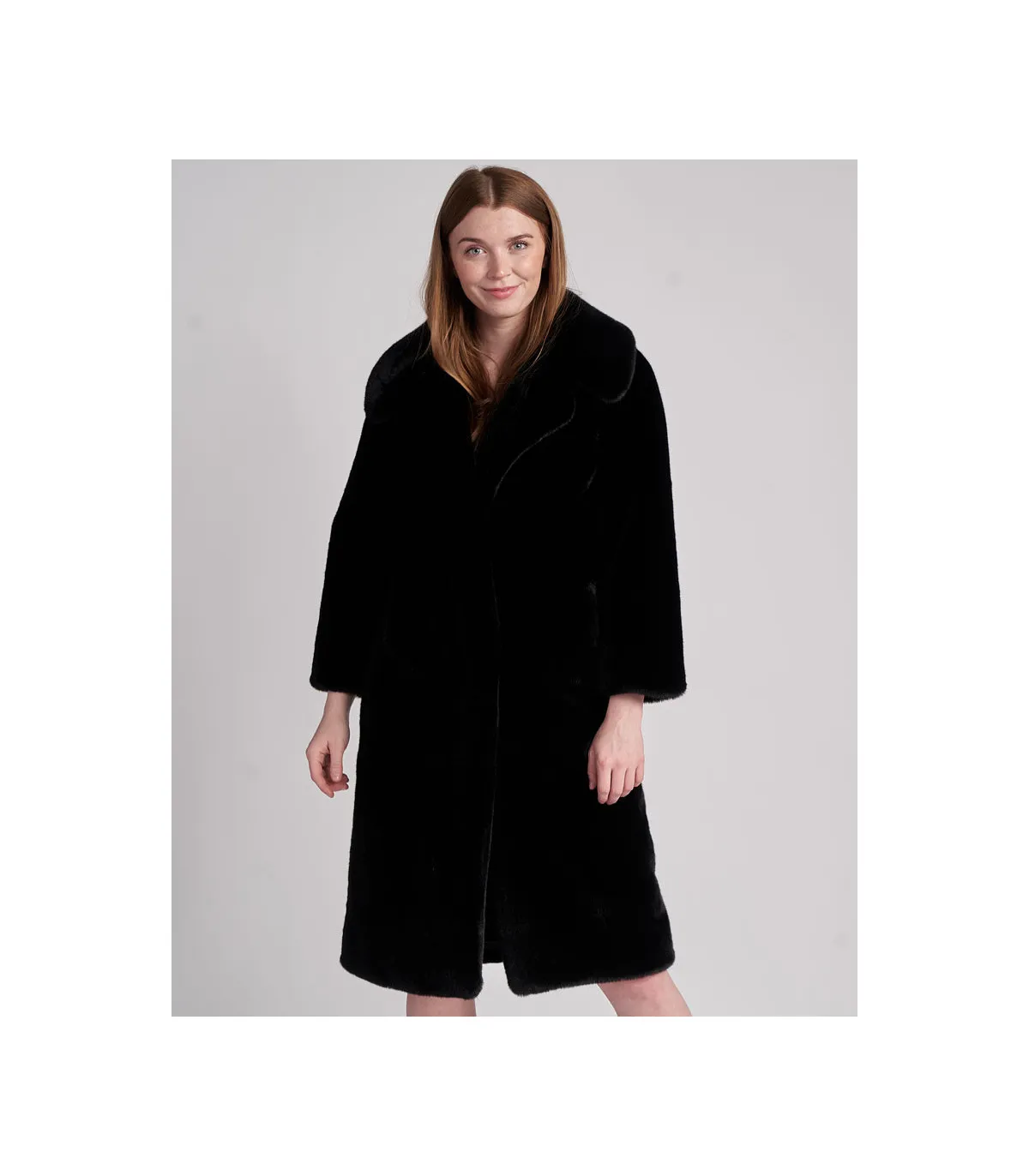 Paris Faux Fur Coat in Black: FurHatWorld.com