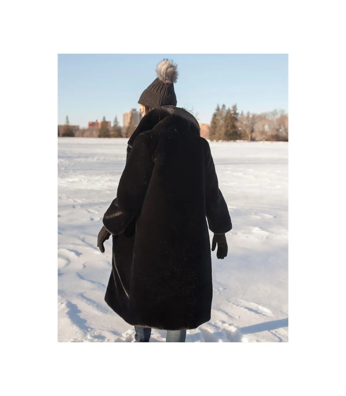 Paris Faux Fur Coat in Black: FurHatWorld.com