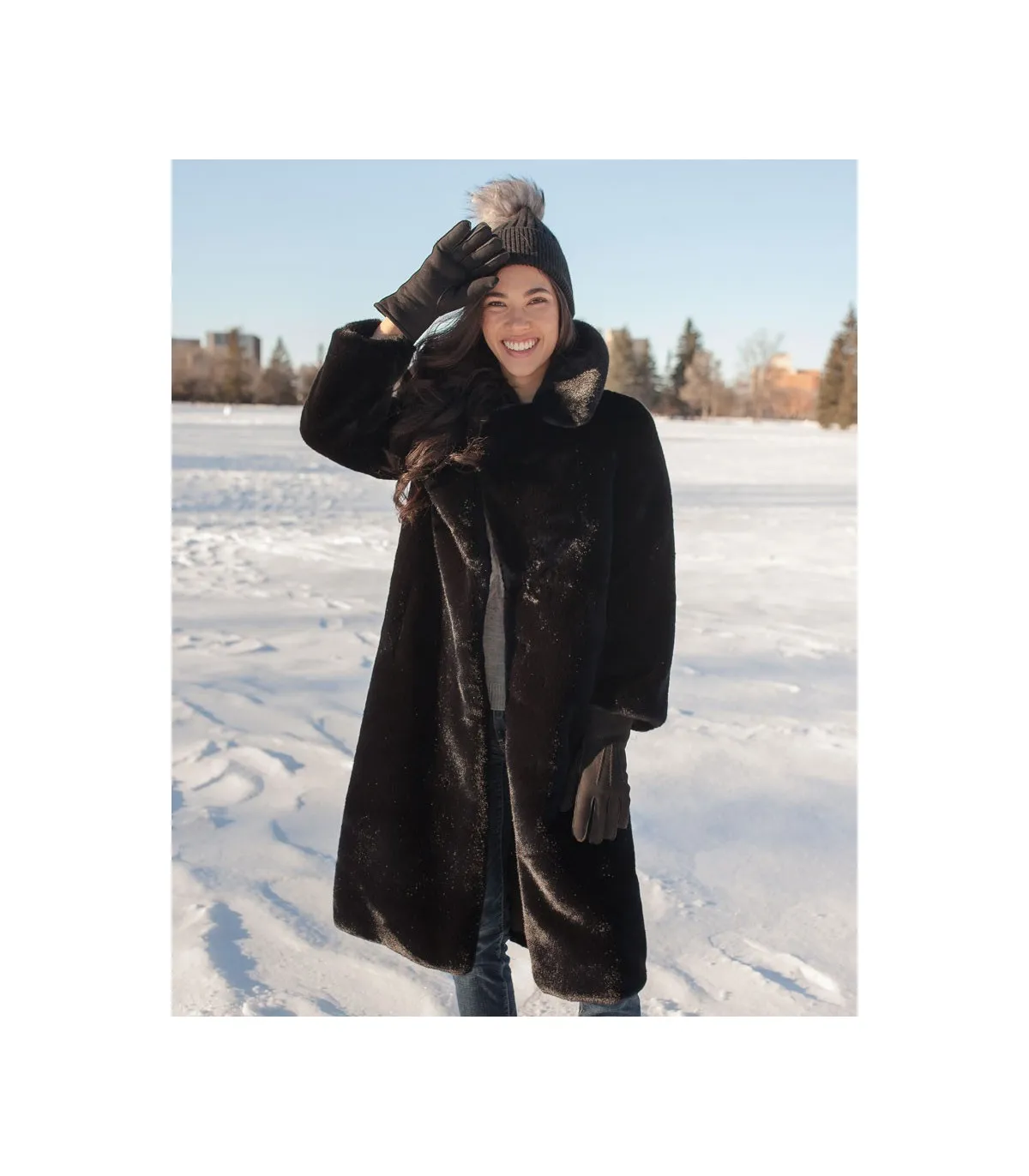 Paris Faux Fur Coat in Black: FurHatWorld.com