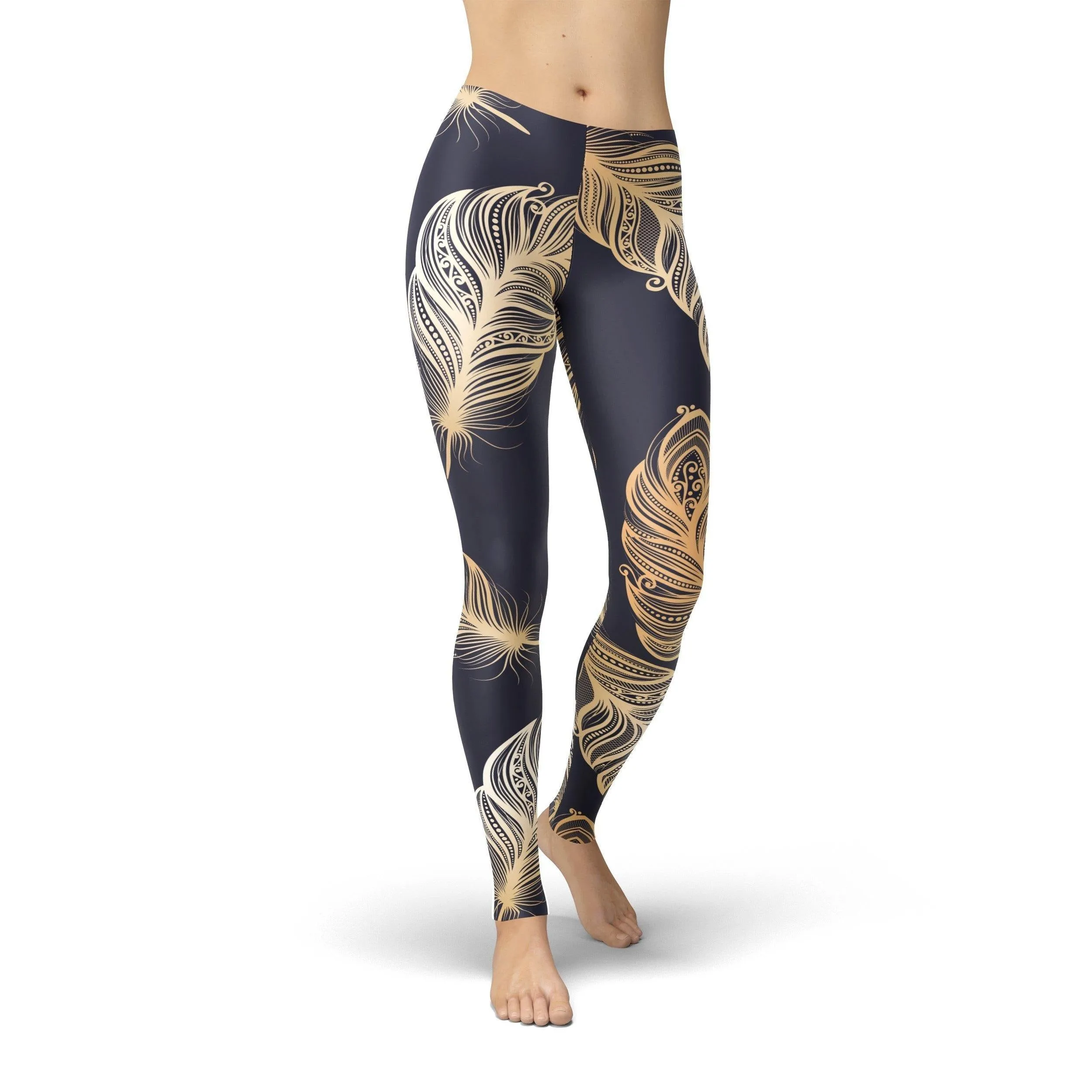 Peacock Print Leggings by Jean