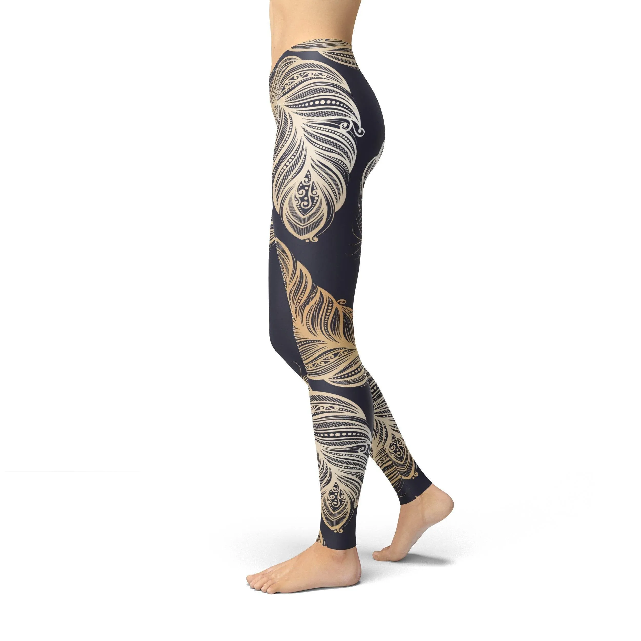 Peacock Print Leggings by Jean