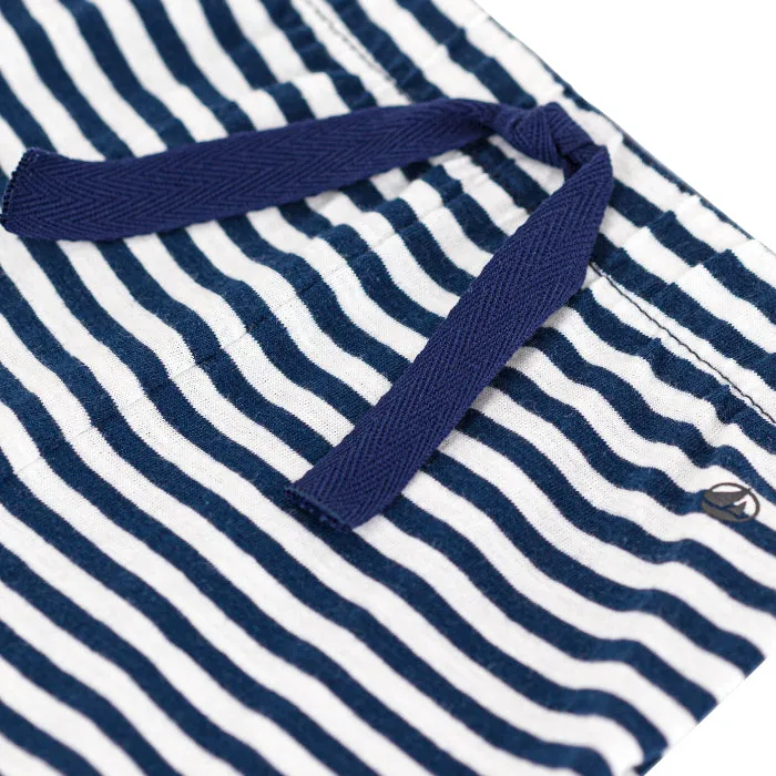 Petit Bateau Baby Shorts in Medieval Navy Blue Stripes