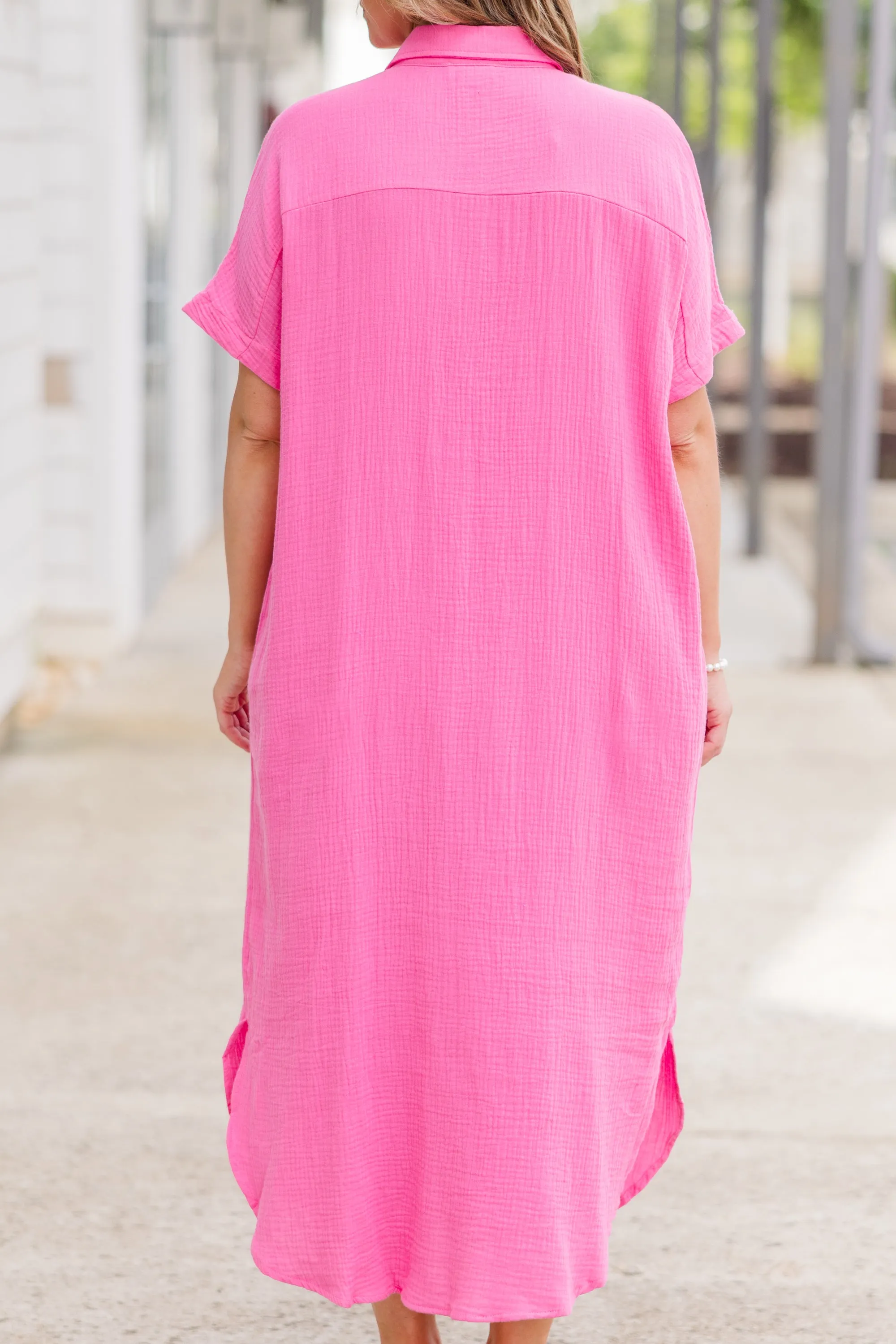 Pink Maxi Dress with Note To Myself Design