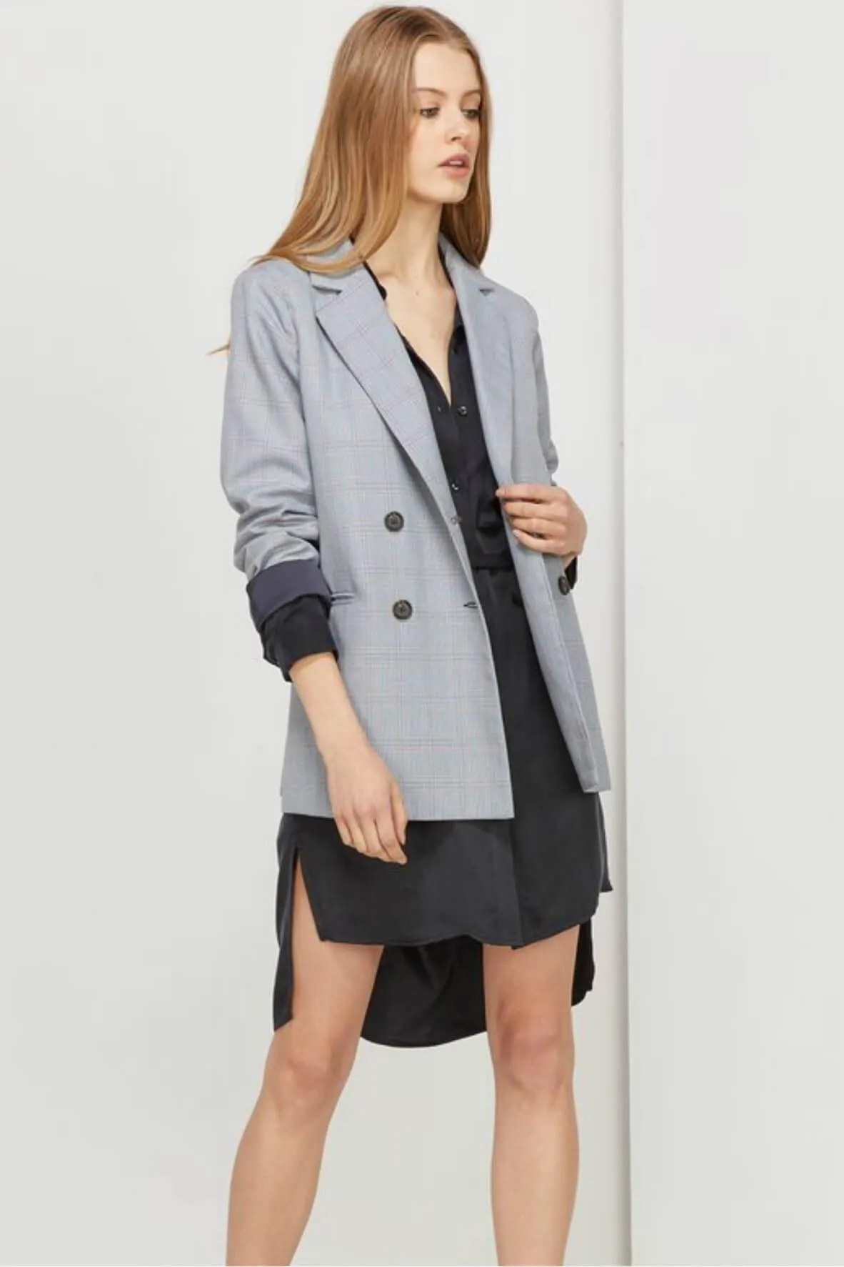 Plaid Blazer with Checkered Pattern