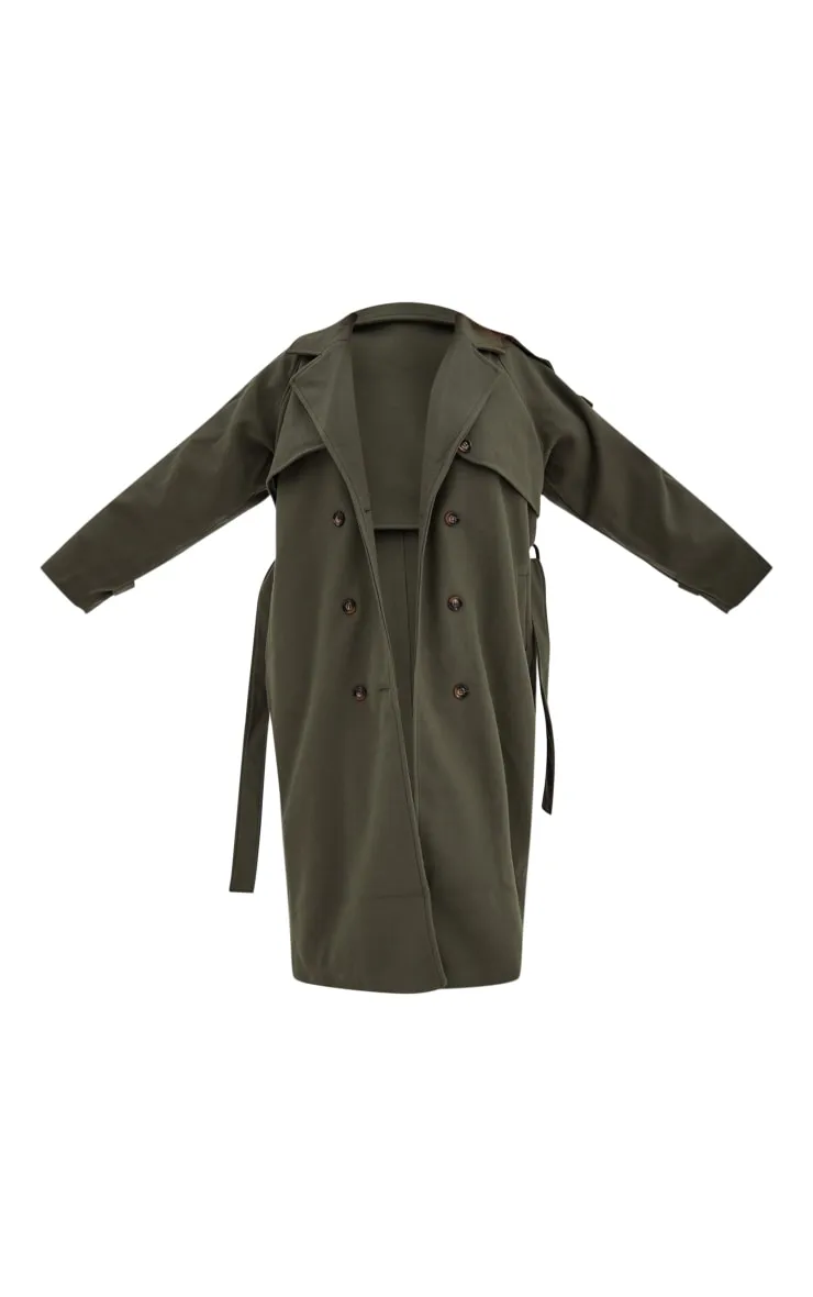 Plus Size Khaki Military Coat