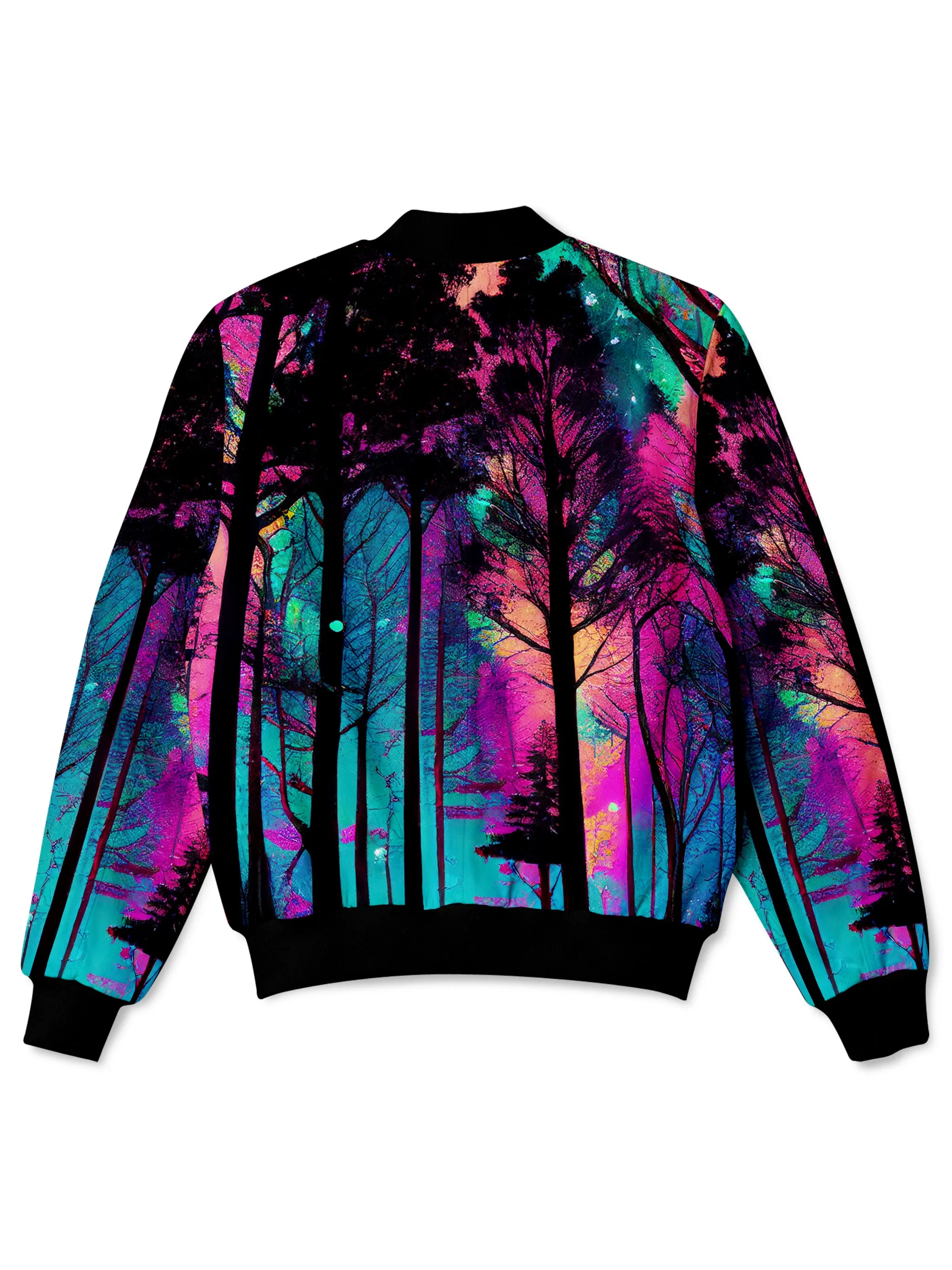 Psilo Woods Bomber Jacket - Stylish and Trendy Forest Print Jacket