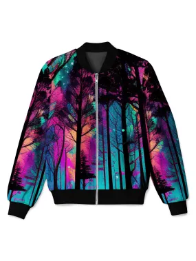 Psilo Woods Bomber Jacket - Stylish and Trendy Forest Print Jacket