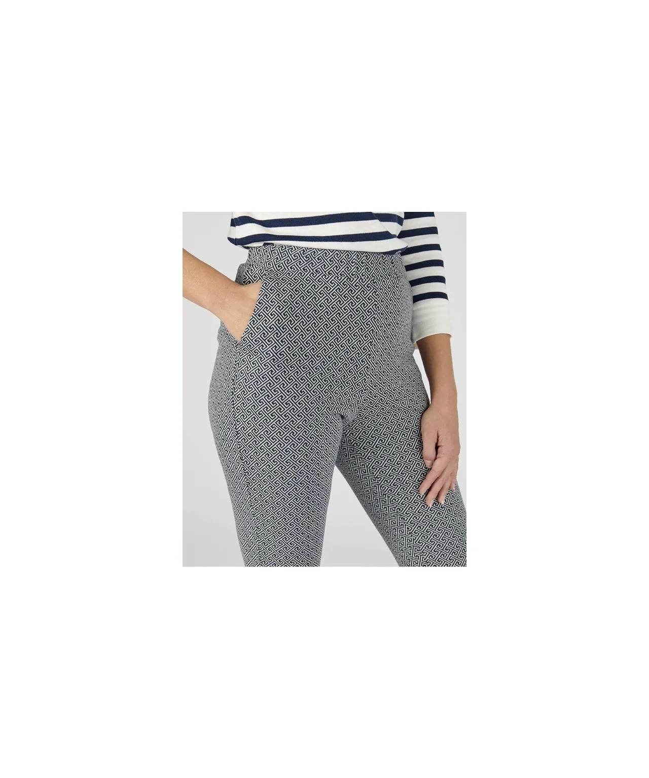 Pull On Jacquard Trousers