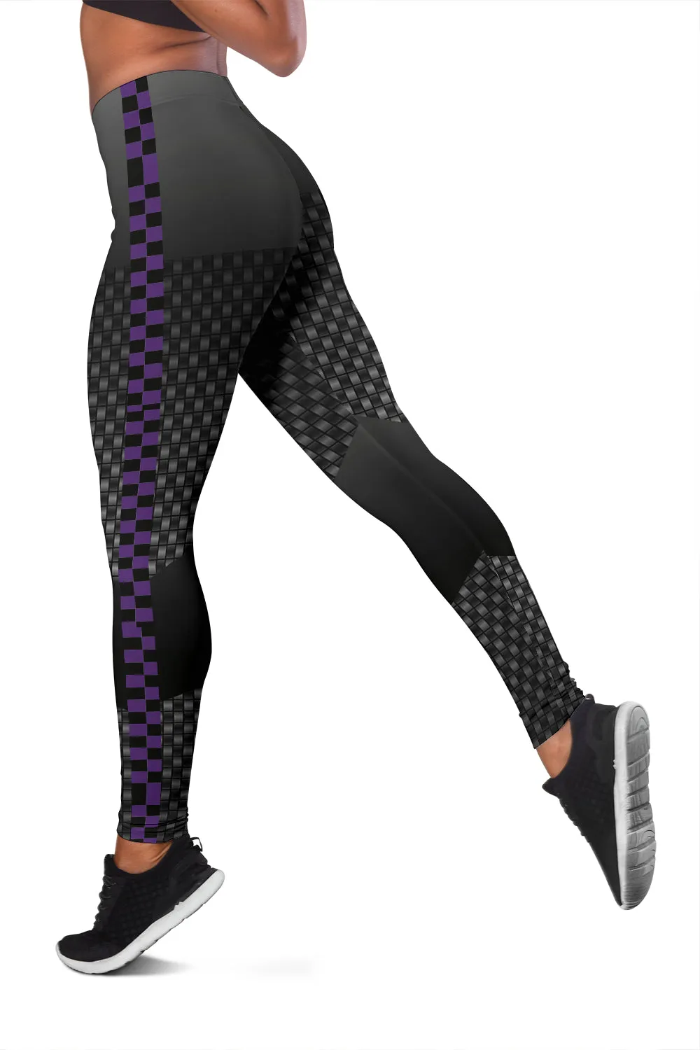 Purple Carbon Fiber Checkered Leggings.