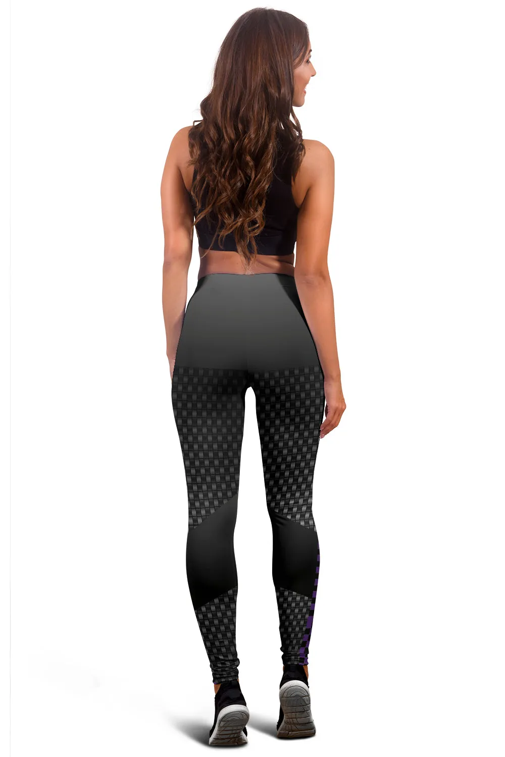 Purple Carbon Fiber Checkered Leggings.