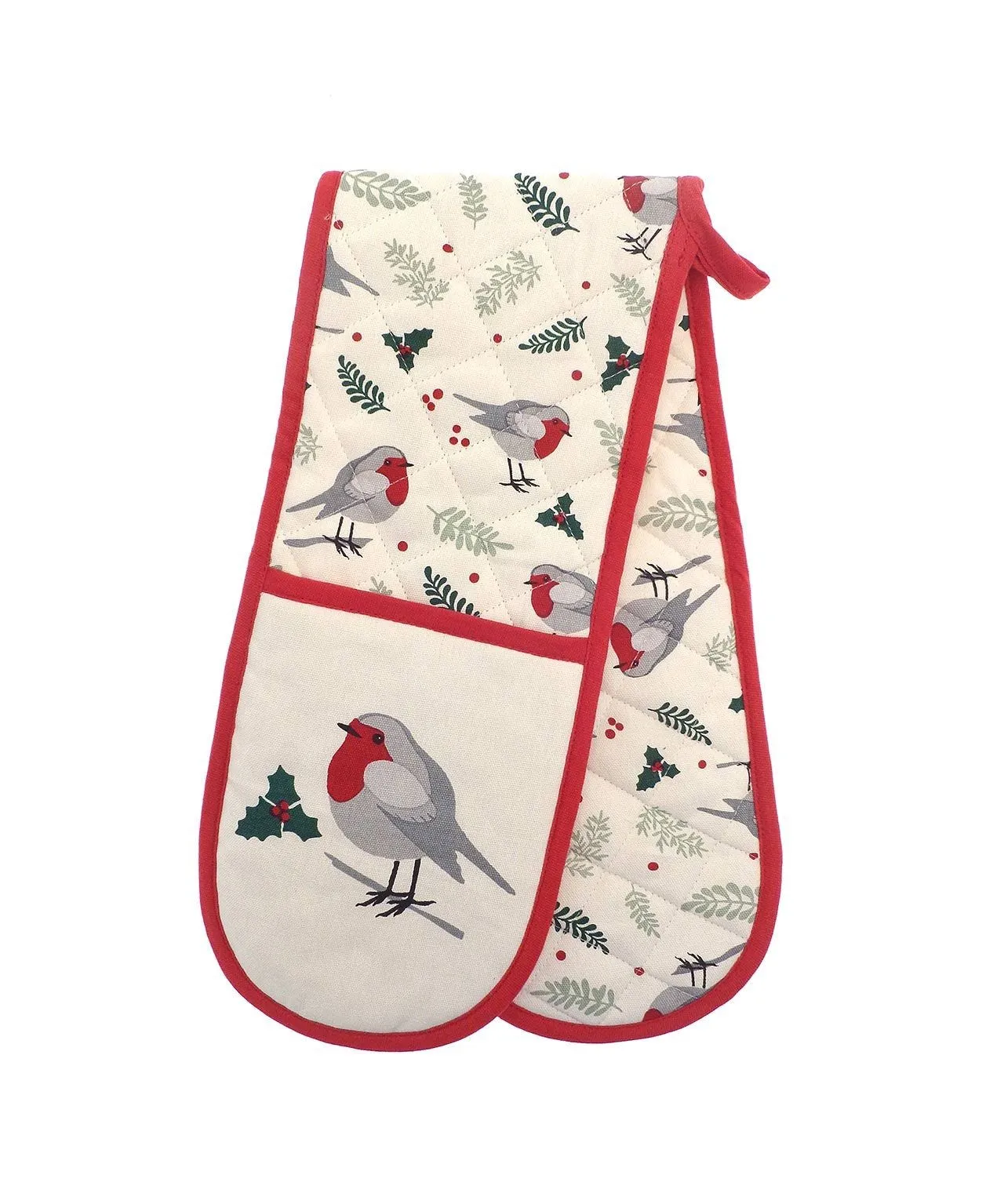 Tea Towel and Oven Glove Set with Robin Design