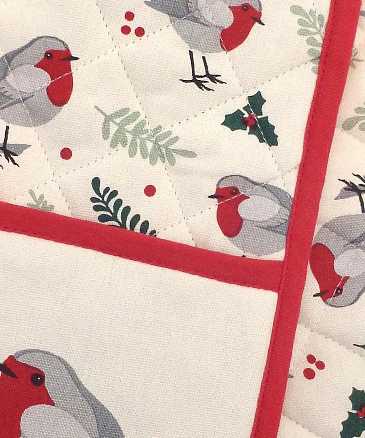 Tea Towel and Oven Glove Set with Robin Design