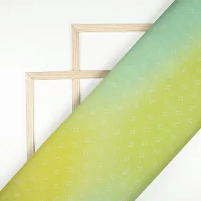 Seafoam Green and Lime Green Ombre Chiffon Fabric - Digital Print Pattern