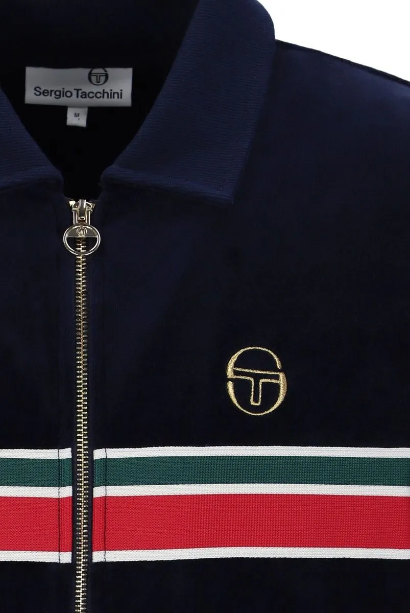 Maritime Blue Sergio Tacchini Spencer Velour Track Jacket