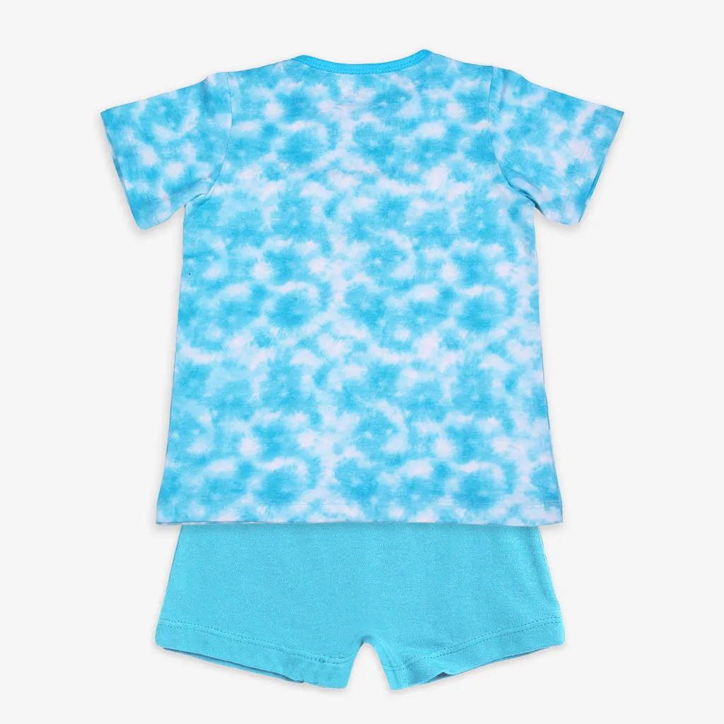 Short Sleeve Top and Shorts Set - Tie-Dye Blue - 6-12 months