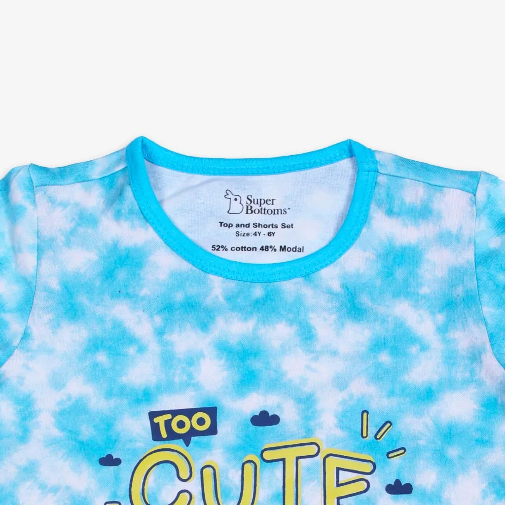 Short Sleeve Top and Shorts Set - Tie-Dye Blue - 6-12 months