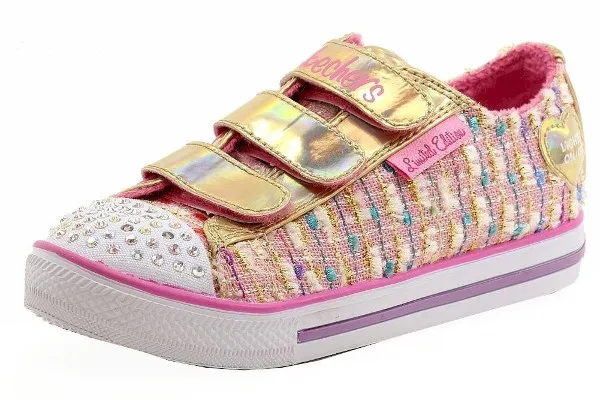 Skechers Girl's Twinkle Toes Chit Chat Secret Chic Light Up Sneakers