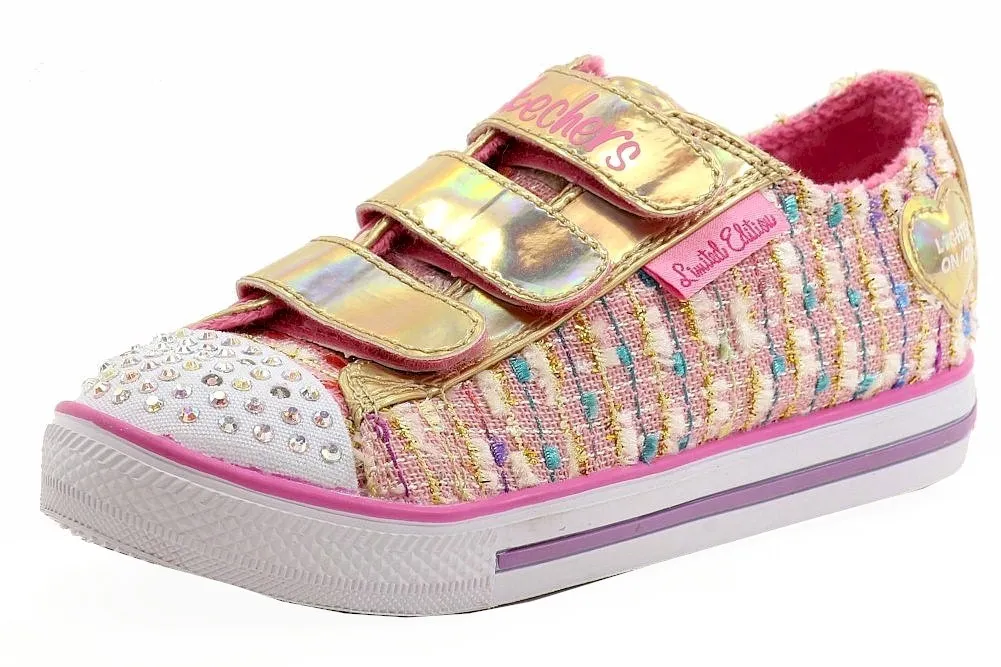 Skechers Girl's Twinkle Toes Chit Chat Secret Chic Light Up Sneakers