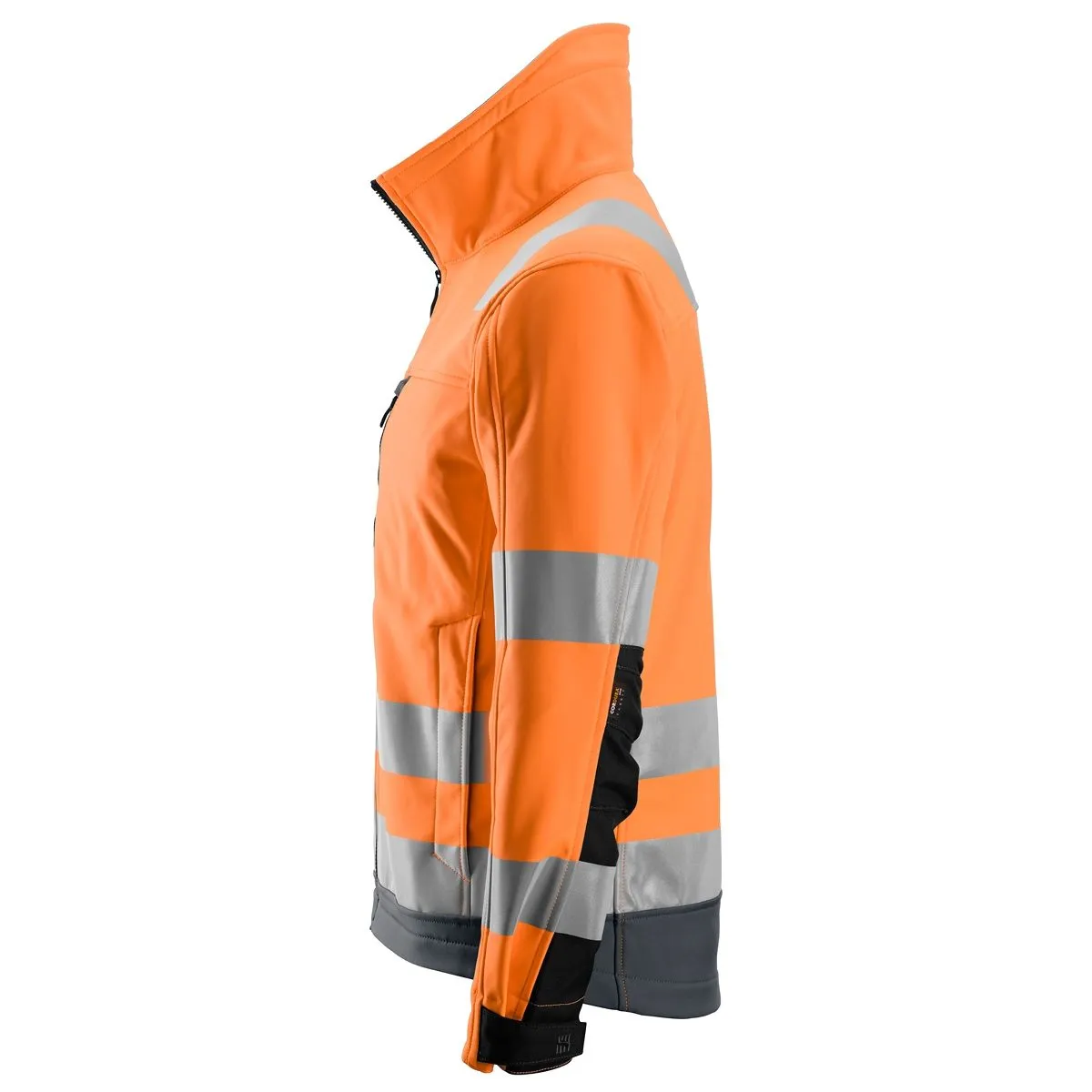 Snickers 1230 High-Visibility Softshell Jacket, Class 3, Orange/Steel