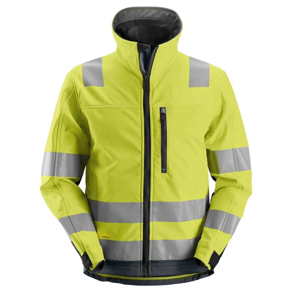 Snickers 1230 High-Visibility Softshell Jacket, Class 3, Orange/Steel