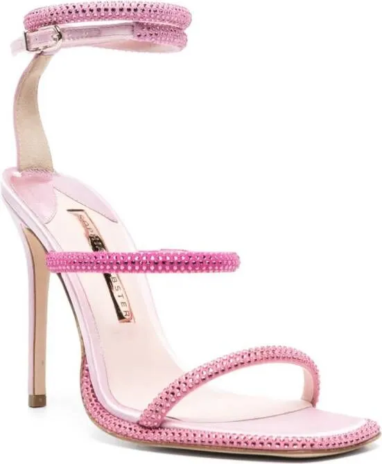 Pink Sophia Webster Callista 100mm Crystal-Embellished Sandals