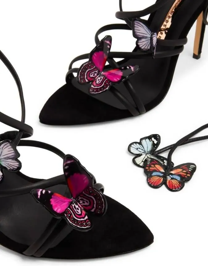 Sophia Webster Vanessa 115mm butterfly sandals in Black