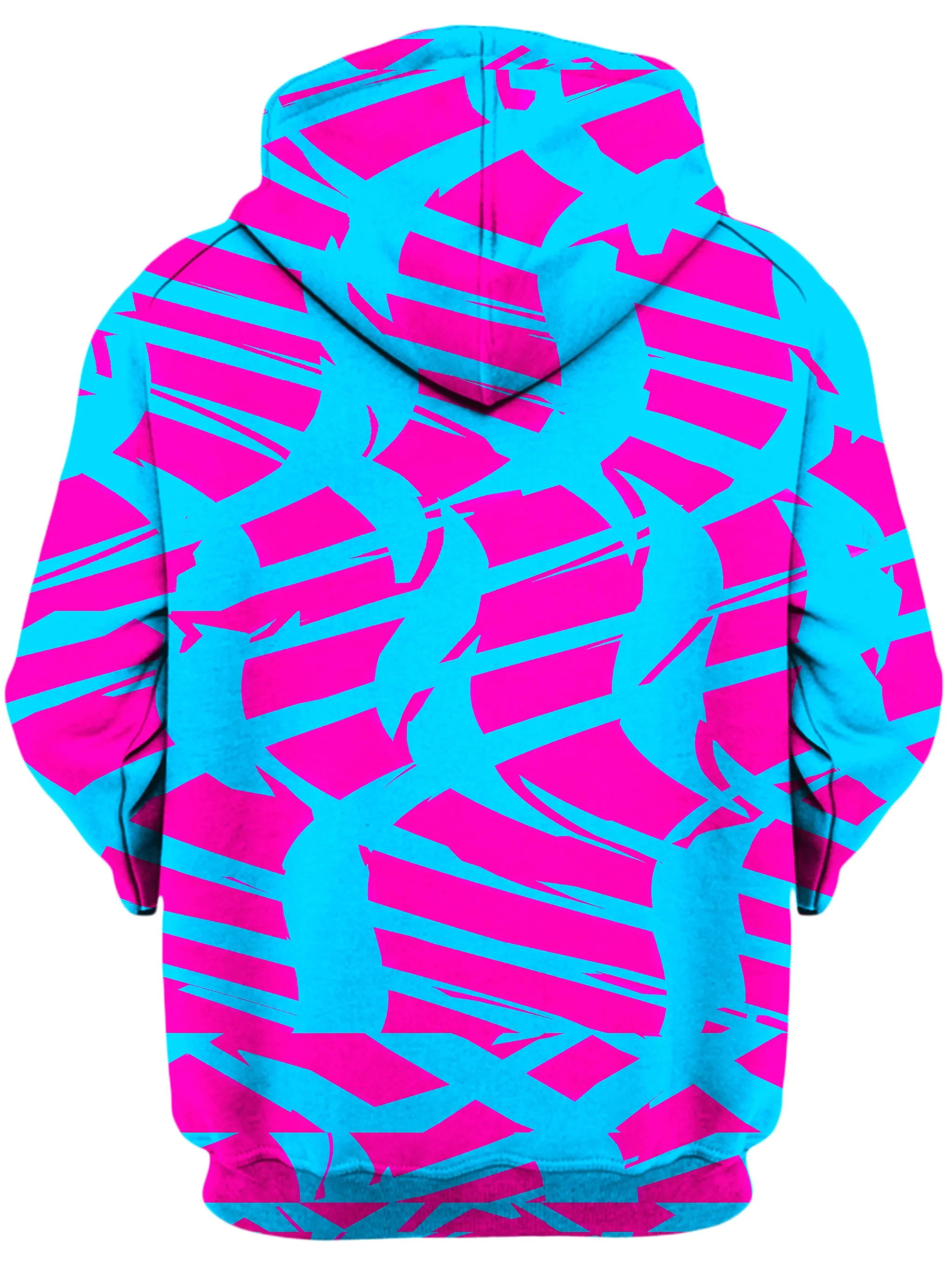 Squiggly Checkered Unisex Hoodie in Pink and Blue for Rave