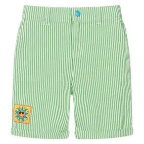 Stella McCartney Child Green Striped Shorts With Sun Badge