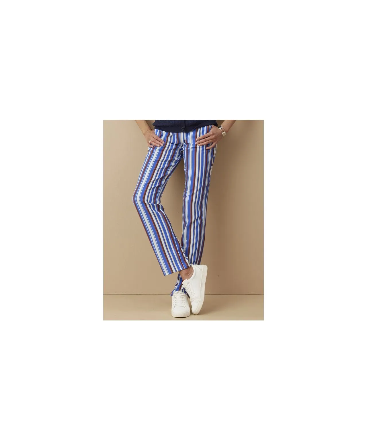 Striped Straight Leg Trousers