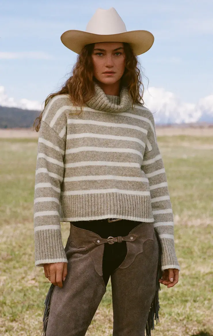 Striped Turtleneck Sweater