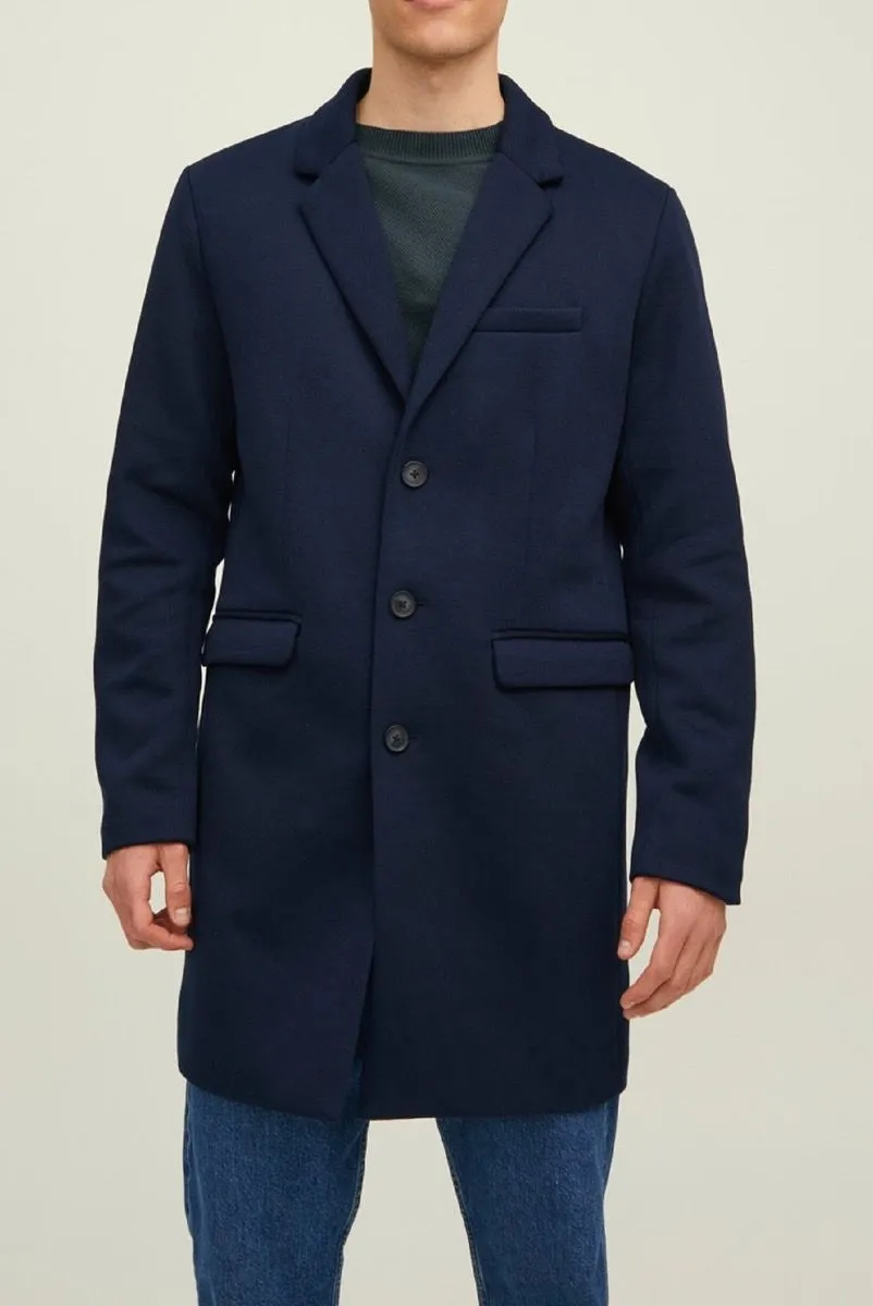 Stylish Navy Blazer Long Coat Jacket by Jack & Jones