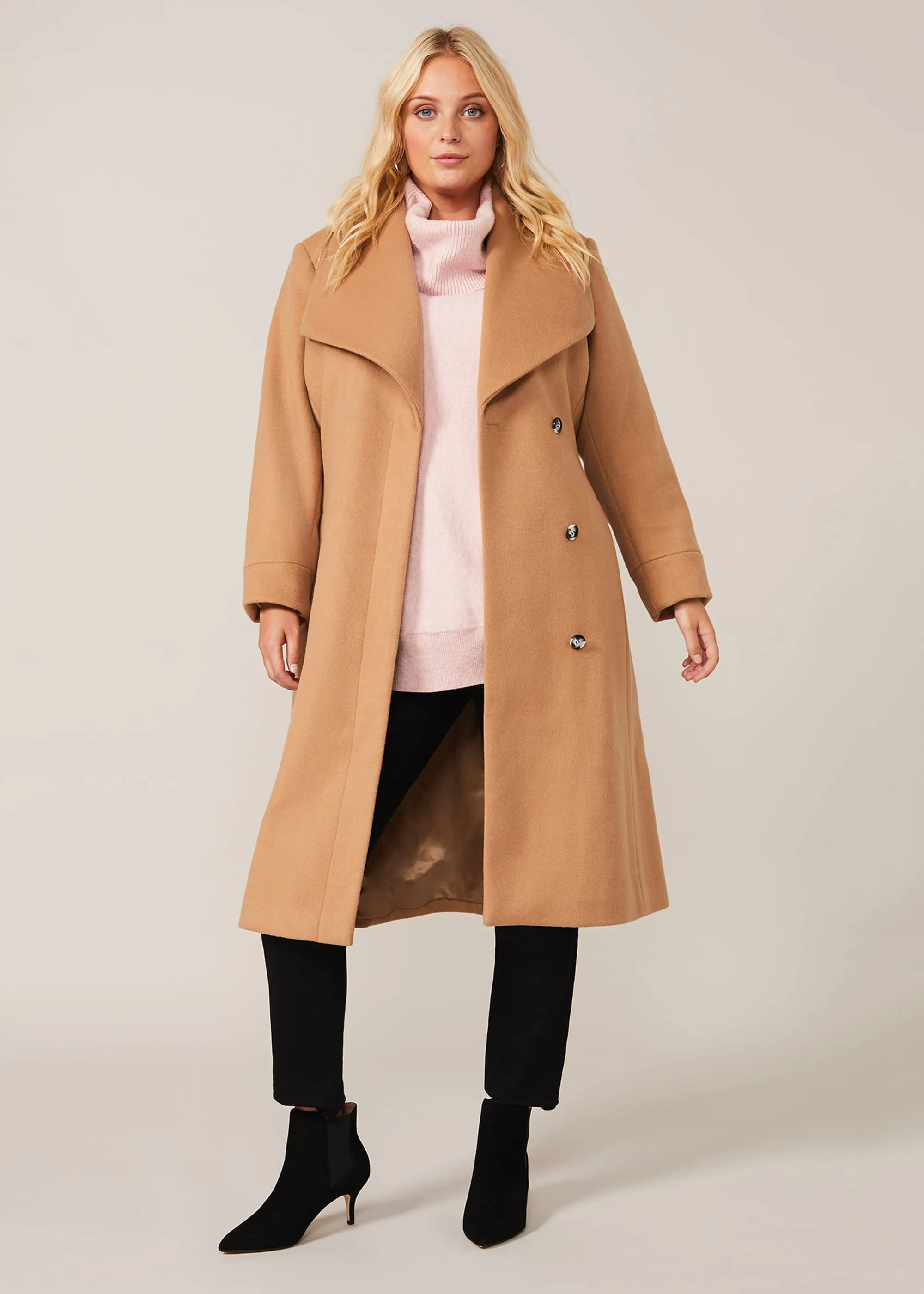 Stylish Wool Coat with Belt