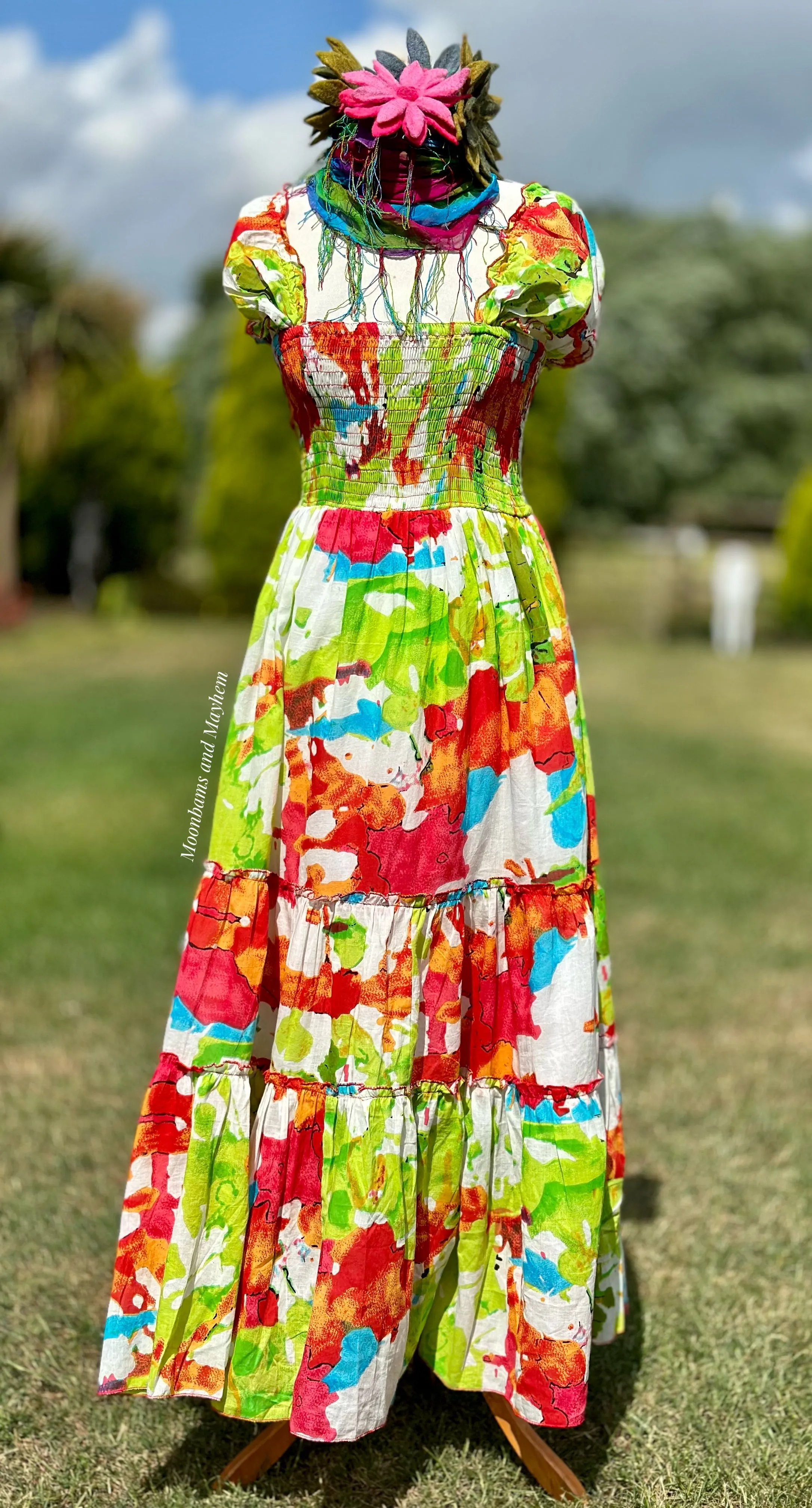 Summer Meadow Maxi Dress UK Size S/M (301)